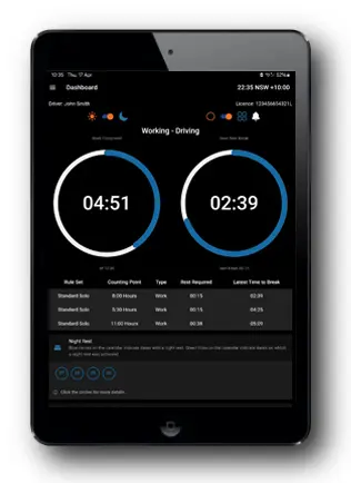 Tablet dashboard view